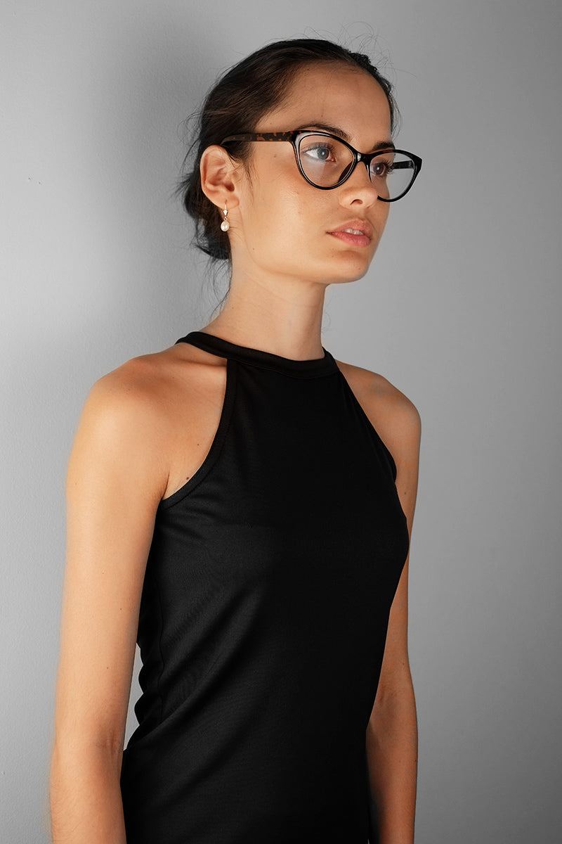 Halter Neck Top In Black – KLARRA